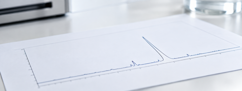 Chromatogramme HPLC d'analyse de pureté d'un peptide de recherche