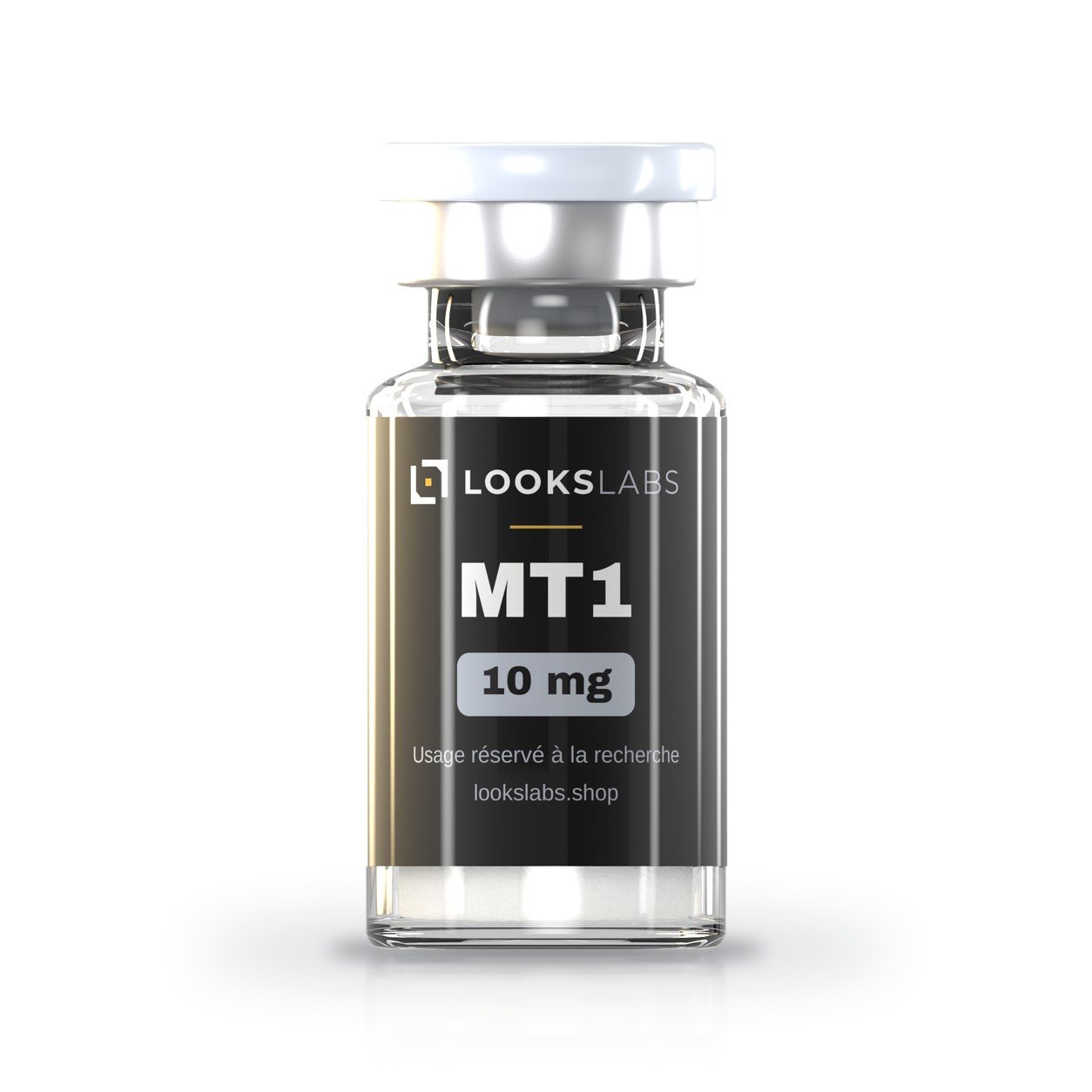 MT1 (afamélanotide) 10 mg : flacon LooksLabs, visuel 3D