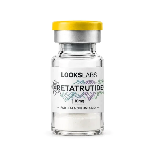 Flacon de Retatrutide 10 mg lyophilisé LooksLabs