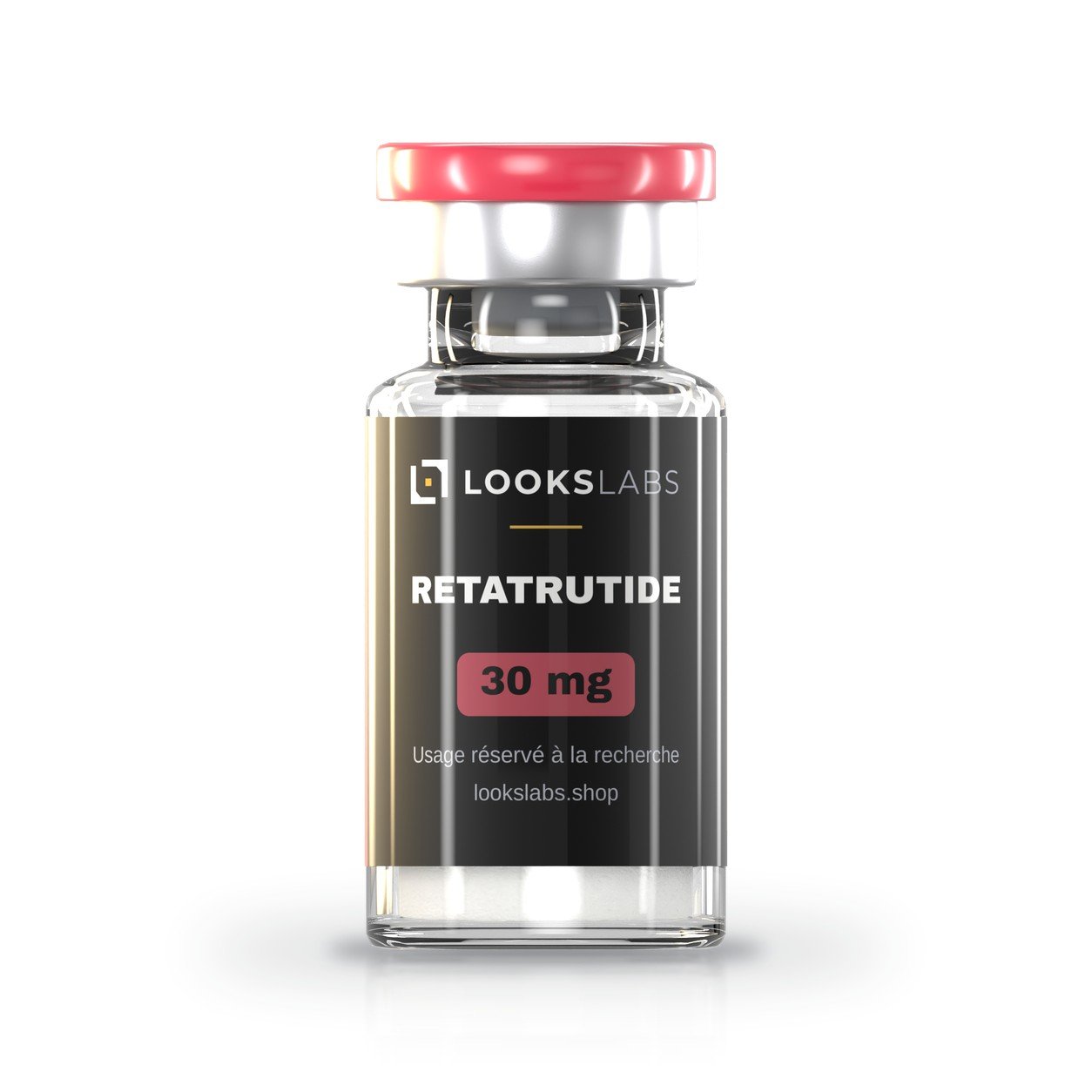 Retatrutide 30 mg : flacon LooksLabs, visuel 3D